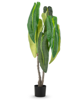 Planta artificial Anthurium de 150 cm con hojas grandes en maceta.