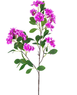 La Flor Artificial Bola de Nieve Real Touch Púrpura de 80 cm presenta un solo tallo con varios racimos de vibrantes flores de color púrpura y exuberantes hojas verdes, bellamente presentadas sobre un fondo blanco.