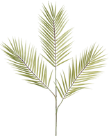 El Helecho Rama Artificial 100 cm verde tiene una única rama de helecho artificial verde con cinco hojas largas, estrechas y puntiagudas que sobresalen de un tallo central, sobre un fondo blanco.
