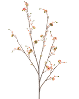 La Margarita Floral Artificial 108 cm rosa es una rama artificial alta y esbelta con varios vástagos, decorada con pequeñas flores rosas en forma de margaritas y hojas verdes, sobre un fondo blanco liso.