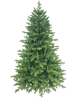 El Árbol de Navidad Artificial "Ibsen" PE/PVC es lleno y verde con ramas densas sobre un fondo blanco liso, listo para sus decoraciones navideñas favoritas.
