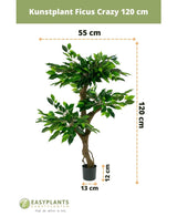 Planta artificial Ficus Crazy 120 cm