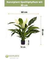 Planta artificial Spathiphyllum blanco 85 cm