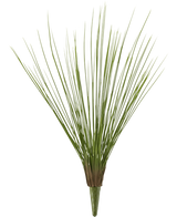 La planta de césped artificial Royal Grass UV 60 cm tiene tallos altos, finos y verdes de césped artificial que se agrupan en la base y se abren en abanico hacia afuera, sobre un fondo blanco liso.