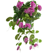 Plantas colgantes artificiales con flores