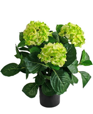 Hortensia artificial 43 cm verde