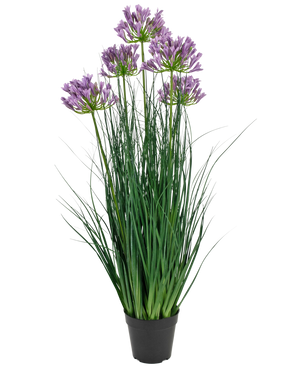 Césped artificial púrpura Agapanthus hierba cebolla maceta 90cm ignífugo