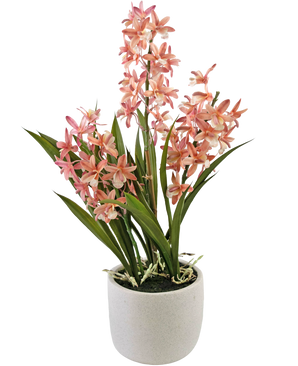 Cymbidium 58 cm planta artificial rosa