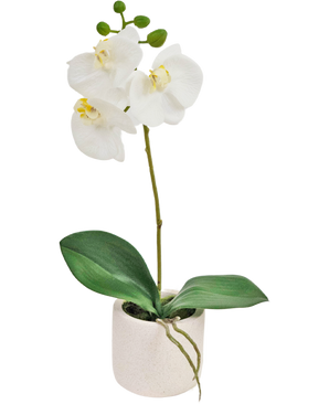 Orquídea Artificial Tacto real 30 cm blanca