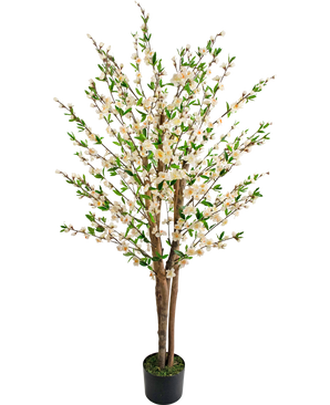 Planta Artificial de cerezo en flor 150 cm crema