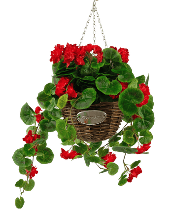 Begoña artificial púrpura en cesta UV 70 cm