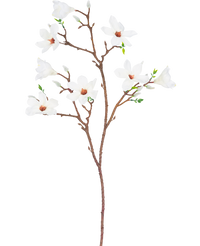 Ramo artificial Magnolia flor pequeña 89 cm blanco