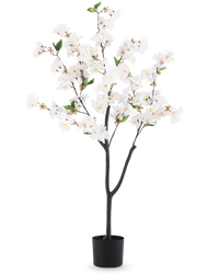 Flor de cerezo artificial 120 cm blanco