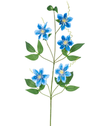 Flor artificial Clematis doble 81 cm azul