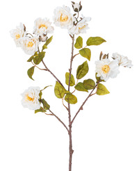 Rama de rosa artificial 72 cm blanca