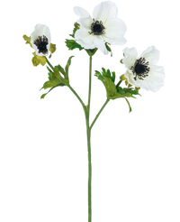 Flor artificial Anémona 56 cm blanca