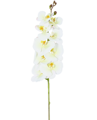 Orquídea artificial Tacto real Deluxe 105 cm blanco/amarillo