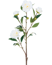 Ramo de flor artificial Cammellia 80 cm blanca