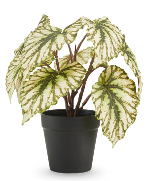 Begonia artificial en maceta verde 25 cm UV