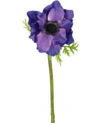 Flor artificial Anémona 43 cm púrpura