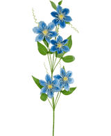 Flor artificial Clematis doble 81 cm azul