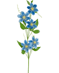 Flor artificial Clematis doble 81 cm azul