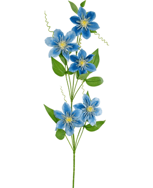 Flor artificial Clematis doble 81 cm azul