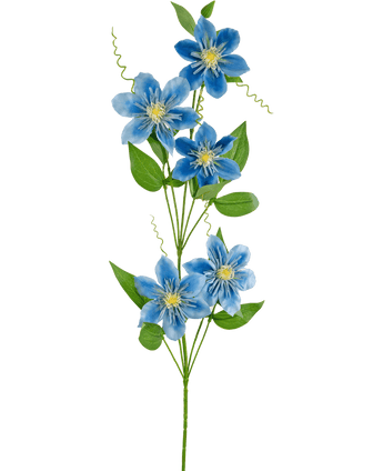 Flor artificial Clematis doble 81 cm azul