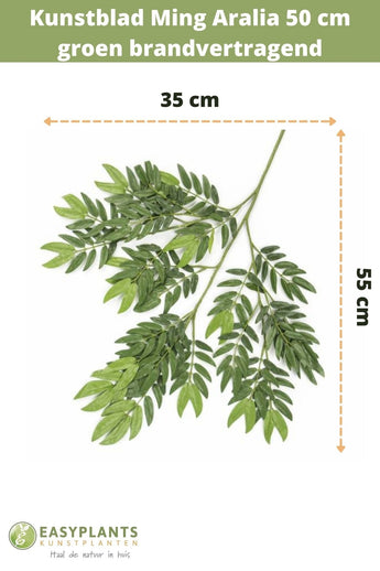 Hoja artificial Ming Aralia 50 cm verde ignífuga