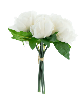 Kunstboeket mix bloemen Real Touch Wit 30 cm
