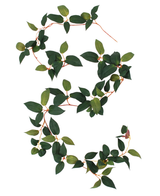 La imagen muestra la Art Tradescantia Garland Green 180 cm en forma de S, con hojas verdes y tallos finos y rojizos sobre un fondo blanco.