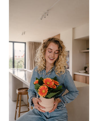 Planta artificial Gerbera 28 cm naranja
