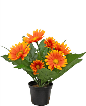 Planta artificial Gerbera 28 cm naranja