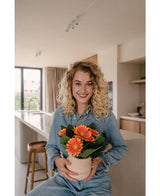 Planta artificial Gerbera 28 cm naranja