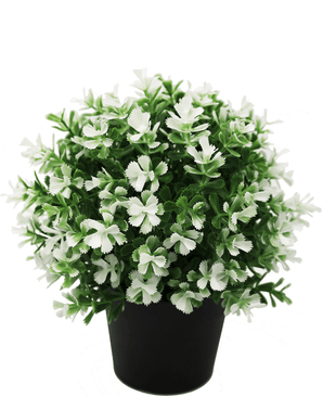 Planta artificial Tríébol cuatro blanco 22 cm UV