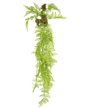 Planta colgante artificial Fern Mix Deluxe 100 cm con sistema de suspensión