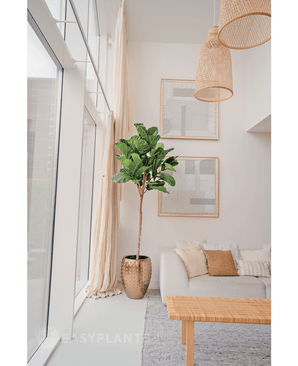 Planta de tabaco artificial Ficus Lyrate 225 cm