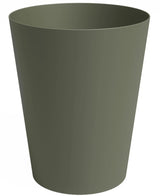 De Plantenbak Porto Ø40cm x H50cm is een olijfgroene, cilindervormige plantenbak met een licht taps toelopende vorm en glad oppervlak, afgebeeld tegen een witte achtergrond.