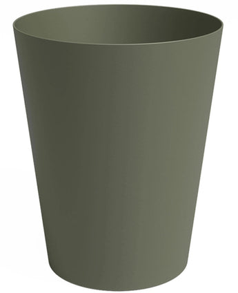 De Plantenbak Porto Ø40cm x H50cm is een olijfgroene, cilindervormige plantenbak met een licht taps toelopende vorm en glad oppervlak, afgebeeld tegen een witte achtergrond.