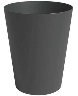 De Plantenbak Porto Ø40cm x H50cm is een effen, donkergrijze cilindervormige plantenbak met licht uitlopende zijkanten en een glad oppervlak, zonder zichtbare handvatten of decoraties.