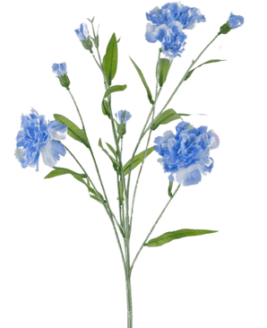 Ramo de claveles flor artificial 70 cm azul