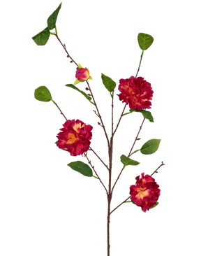 Ramo de flor artificial Camelia japonesa 95 cm rojo vino