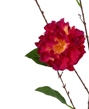 Ramo de flor artificial Camelia japonesa 95 cm rojo vino