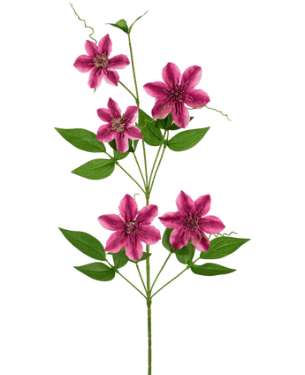 Ramo de flor artificial Clematis doble 78 cm púrpura