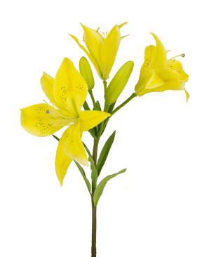 Ramo de flor artificial Lirio asiático 66 cm amarillo