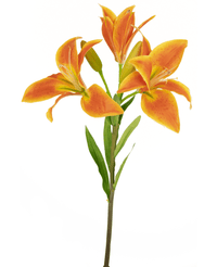 Ramo de flor artificial Lirio asiático 66 cm naranja