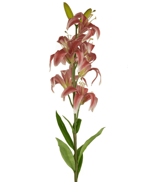 Ramo de flor artificial Lirio martagón 78 cm rosa viejo