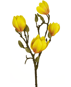 Ramo de flor artificial Magnolia 50 cm amarillo/naranja