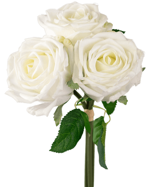 Ramo de rosas artificiales Real Touch Blanco 30cm