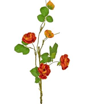 Rosa artificial ramificada 90 cm roja